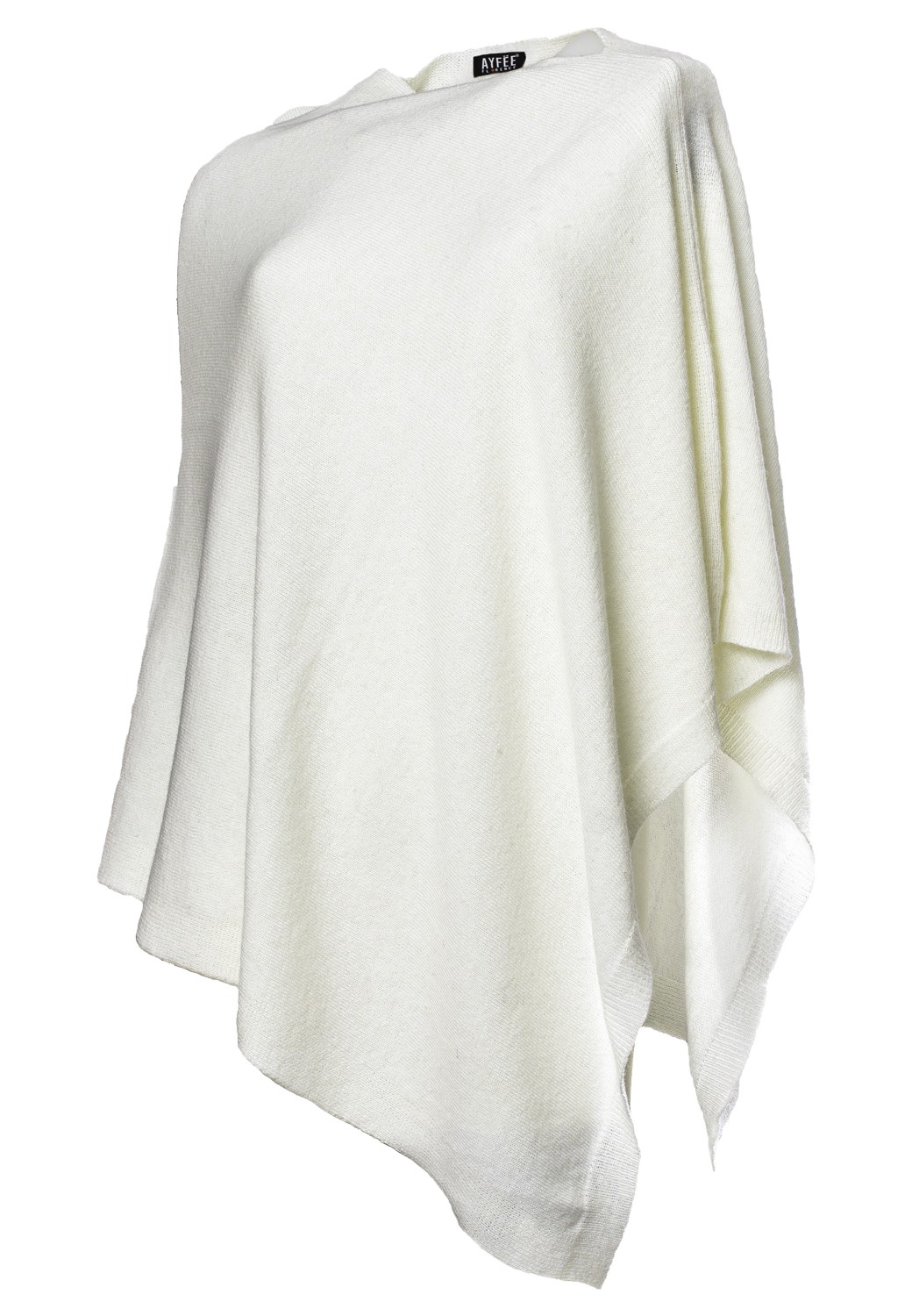 PONCHO MAGLIA, T.U., 10%CASHEMERE 33%MERINO 33%VI 24%POLY, MADE IN ITALY       - IVORY